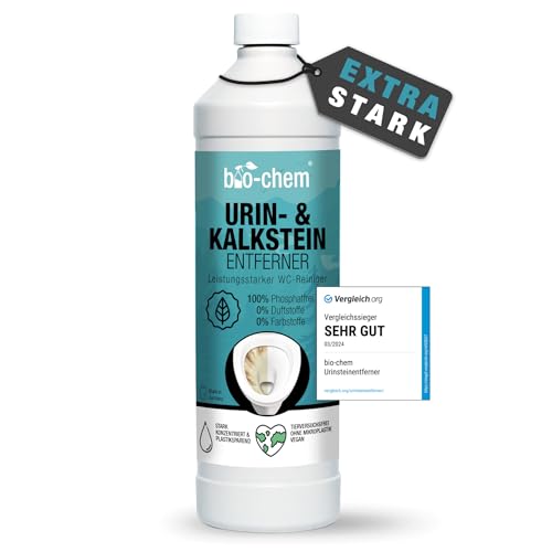 bio-chem Urinsteinentferner EXTRA STARK - 1000 ML - Extrem kraftvoller & hochkonzentrierter Profi WC-Reiniger - Entfernt mühelos hartnäckigste Ablagerungen und Gerüche - Made in Germany