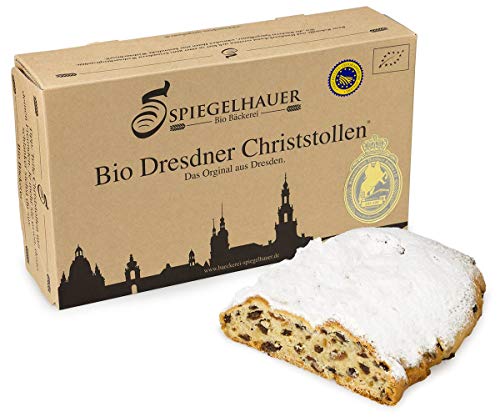 Bio Dresdner Christstollen 1 kg echter Dresdner Stollen im Präsentkarton ohne Palmöl