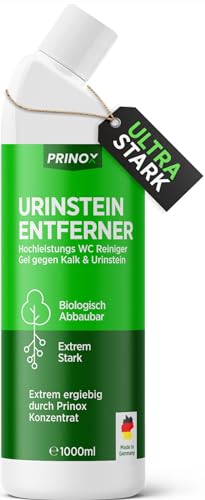 PRINOX® Urinsteinentferner EXTRA STARK 1000ml - Profi Urinstein & Kalkentferner Konzentrat - Extrem kraftvoller Urinsteinlöser & WC Reiniger mit Schräghals