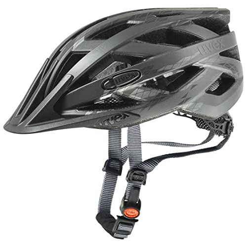 uvex i-vo cc - leichter Allround-Helm für Damen und Herren - individuelle Größenanpassung - erweiterbar mit LED-Licht - black-smoke matt - 52-57 cm