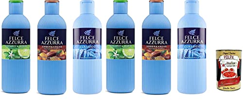Testpaket Paglieri Felce Azzurra 6x Duschgel unverwechselbares Parfüm spendet der Haut Feuchtigkeit 650 ml + Italian Gourmet polpa 400g