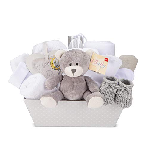 Baby Box Shop Geschenke Babyparty - 12 Gender Reveal Geschenk, Baby Geschenkset, Neugeborenen Geschenk, Willkommen Baby Geschenk, Baby Geschenk Neutral - Geschenksets Für Babys - Grau