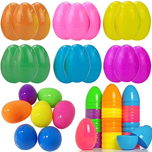 KEELYY 50x Ostereier Plastik Bunt, Ostern Eier zum Befüllen, Bunte Eier aus Kunststoff für Geschenke & Süßigkeiten für Kinder zum Basteln zu Ostern
