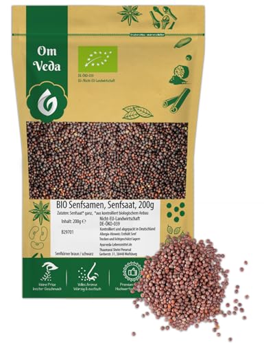 BIO Senfsamen 200g Senfkörner Senfsaat Senf Samen | braun schwarz | ganz | BIO-Qualität | Senf-Gewürz | Indische Asiatische Küche